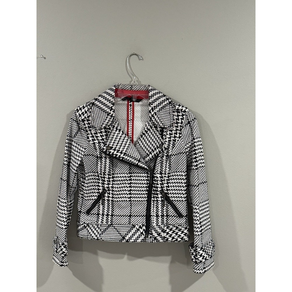 White House Black Market Moto Jacket Womens 2P Black and White